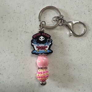 Pink and Silver Keychain Accessory